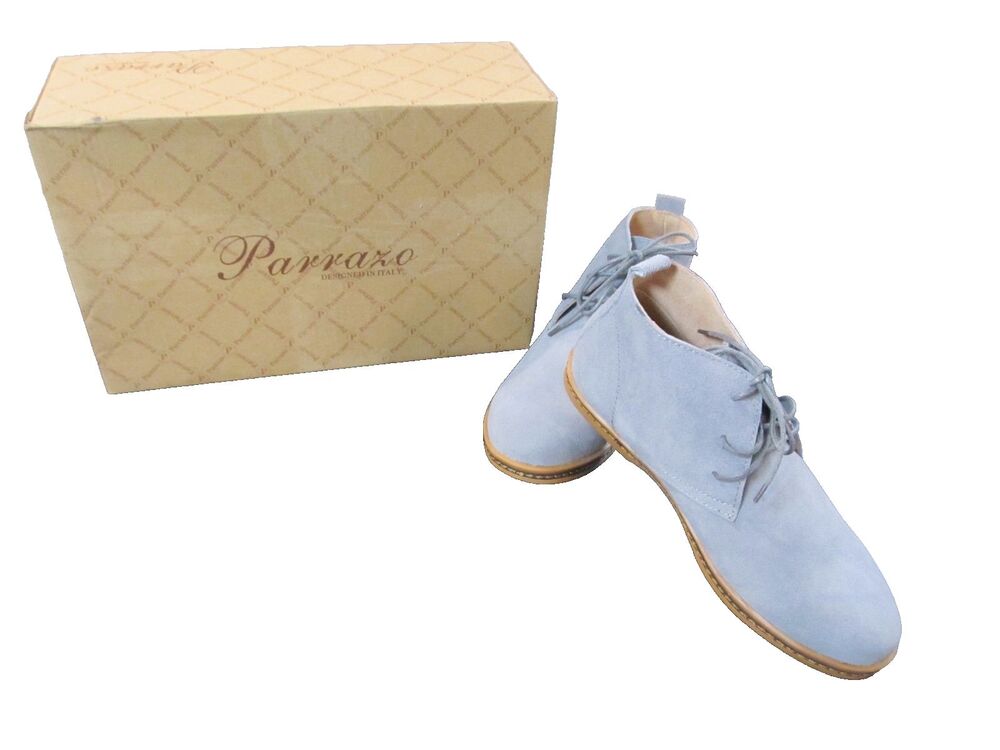 Parrazo Men’s Classic Chukka Desert Boots 6.5 Grayish Blue Suede Ankle Boot